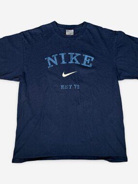 Y2K Nike Silver Tab Est.72 Front Logo T-Shirt